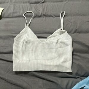 Simple ribbed white crop top